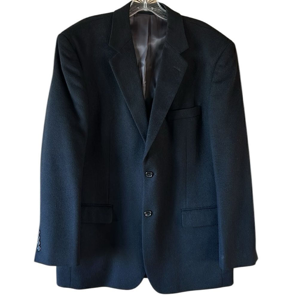 Jones New York Mens Black Wool/Cashmere Blazer